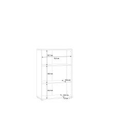 Regal >Tembi< in Weiß - 73.7x111.1x34.8cm (BxHxT)
