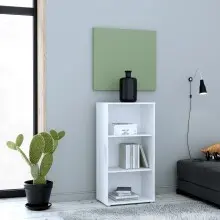 Regal >Tembi< in Weiß - 54x111.1x34.8cm (BxHxT)