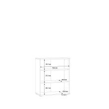 Regal >Tembi< in Weiß - 73.7x85.5x34.8cm (BxHxT)
