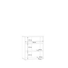 Regal >Tembi< in Weiß - 73.7x85.5x34.8cm (BxHxT)