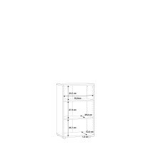 Regal >Tembi< in Weiß - 54x85.5x34.8cm (BxHxT)