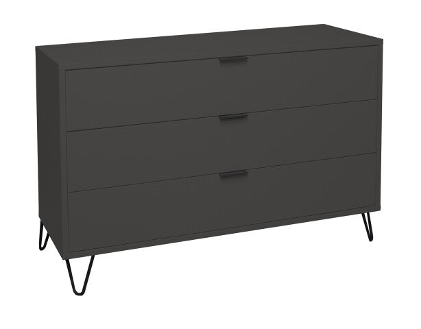 Kommode >Boulder< in Anthrazit matt Lack DB - 119x82x45cm (BxHxT)