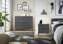 Kommode >Boulder< in Anthrazit matt Lack QF - 119x82x45cm (BxHxT)