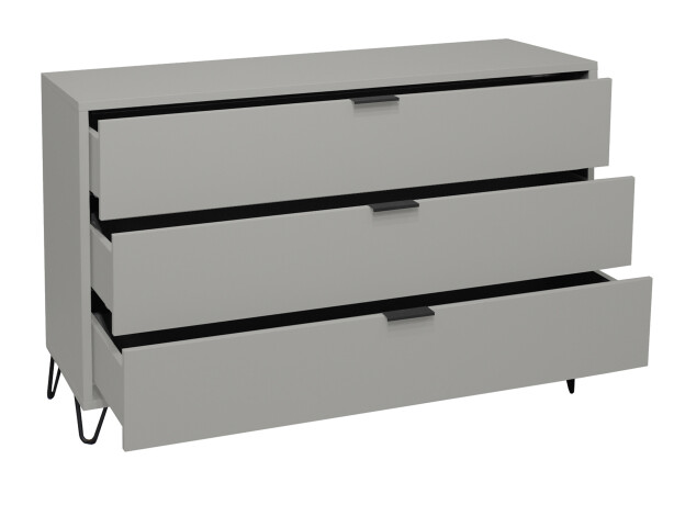 Kommode >Boulder< in Kreidegrau matt Lack DB - 119x82x45cm (BxHxT)