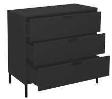 Kommode >Boulder< in Anthrazit matt Lack QF - 81x82x45cm (BxHxT)