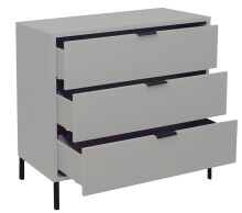Kommode >Boulder< in Kreidegrau matt Lack QF - 81x82x45cm (BxHxT)