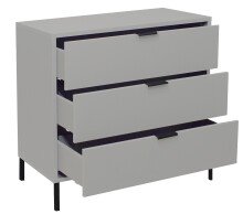 Kommode >Boulder< in Kreidegrau matt Lack QF - 81x82x45cm (BxHxT)