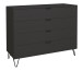 Kommode >Boulder< in Anthrazit matt Lack - 119xx45cm (BxHxT)
