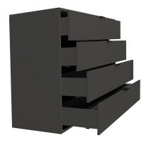 Kommode >Boulder< in Anthrazit matt Lack QF - 119x102x45cm (BxHxT)