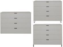 Kommode >Boulder< in Kreidegrau matt Lack -...