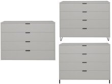 Kommode >Boulder< in Kreidegrau matt Lack -...
