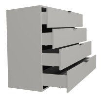 Kommode >Boulder< in Kreidegrau matt Lack BG - 119x87x45cm (BxHxT)