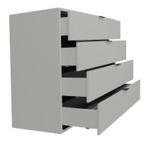 Kommode >Boulder< in Kreidegrau matt Lack DB - 119x102x45cm (BxHxT)
