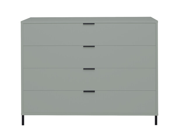 Kommode >Boulder< in Pine Green matt Lack QF - 119x102x45cm (BxHxT)