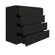 Kommode >Boulder< in Anthrazit matt Lack DB - 81x102x45cm (BxHxT)