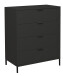 Kommode >Boulder< in Anthrazit matt Lack QF - 81x102x45cm (BxHxT)