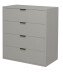 Kommode >Boulder< in Kreidegrau matt Lack BG - 81x87x45cm (BxHxT)