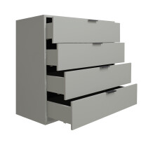 Kommode >Boulder< in Kreidegrau matt Lack DB - 81x102x45cm (BxHxT)