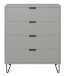 Kommode >Boulder< in Kreidegrau matt Lack DB - 81x102x45cm (BxHxT)
