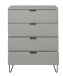Kommode >Boulder< in Kreidegrau matt Lack DB - 81x102x45cm (BxHxT)