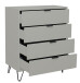 Kommode >Boulder< in Kreidegrau matt Lack DB - 81x102x45cm (BxHxT)