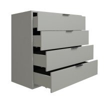 Kommode >Boulder< in Kreidegrau matt Lack QF - 81x102x45cm (BxHxT)