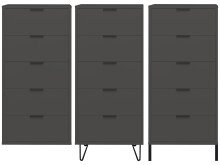 Kommode >Boulder< in Anthrazit matt Lack - 51xx45cm...