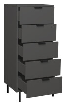 Kommode >Boulder< in Anthrazit matt Lack QF - 51x123x45cm (BxHxT)
