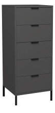 Kommode >Boulder< in Anthrazit matt Lack QF - 51x123x45cm (BxHxT)