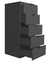 Kommode >Boulder< in Anthrazit matt Lack QF - 51x123x45cm (BxHxT)