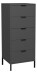 Kommode >Boulder< in Anthrazit matt Lack QF - 51x123x45cm (BxHxT)