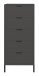 Kommode >Boulder< in Anthrazit matt Lack QF - 51x123x45cm (BxHxT)