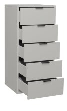 Kommode >Boulder< in Kreidegrau matt Lack BG - 51x108x45cm (BxHxT)