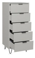 Kommode >Boulder< in Kreidegrau matt Lack DB - 51x123x45cm (BxHxT)