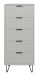 Kommode >Boulder< in Kreidegrau matt Lack DB - 51x123x45cm (BxHxT)