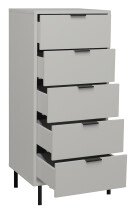 Kommode >Boulder< in Kreidegrau matt Lack QF - 51x123x45cm (BxHxT)