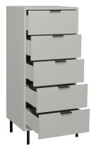 Kommode >Boulder< in Kreidegrau matt Lack QF - 51x123x45cm (BxHxT)