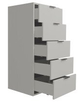 Kommode >Boulder< in Kreidegrau matt Lack QF - 51x123x45cm (BxHxT)