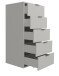 Kommode >Boulder< in Kreidegrau matt Lack QF - 51x123x45cm (BxHxT)