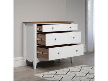 Kommode >Lebanon< in Weiß aus Massivholz, MDF - 100x86x42cm (BxHxT)