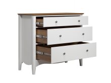 Kommode >Lebanon< in Weiß aus Massivholz, MDF - 100x86x42cm (BxHxT)