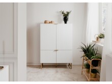 Highboard >Elwood< in Weiß matt - 100x142x40.5cm (BxHxT)
