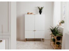 Highboard >Elwood< in Weiß matt - 100x142x40.5cm (BxHxT)
