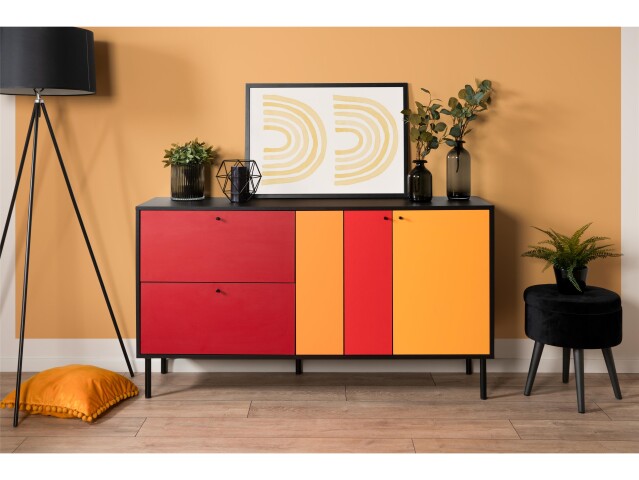 Sideboard >Lafayette< in Schwarz - 145.5x81x40cm (BxHxT)