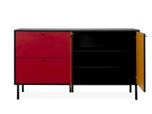 Sideboard >Lafayette< in Schwarz - 145.5x81x40cm (BxHxT)