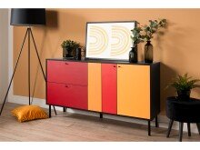 Sideboard >Lafayette< in Schwarz - 145.5x81x40cm (BxHxT)