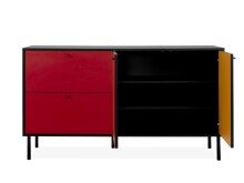 Sideboard >Lafayette< in Schwarz - 145.5x81x40cm (BxHxT)