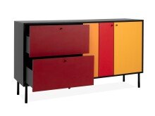 Sideboard >Lafayette< in Schwarz - 145.5x81x40cm (BxHxT)