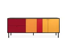 Lowboard >Lafayette< in Schwarz - 184.5x81x40cm...