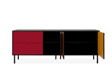 Lowboard >Lafayette< in Schwarz - 184.5x81x40cm (BxHxT)